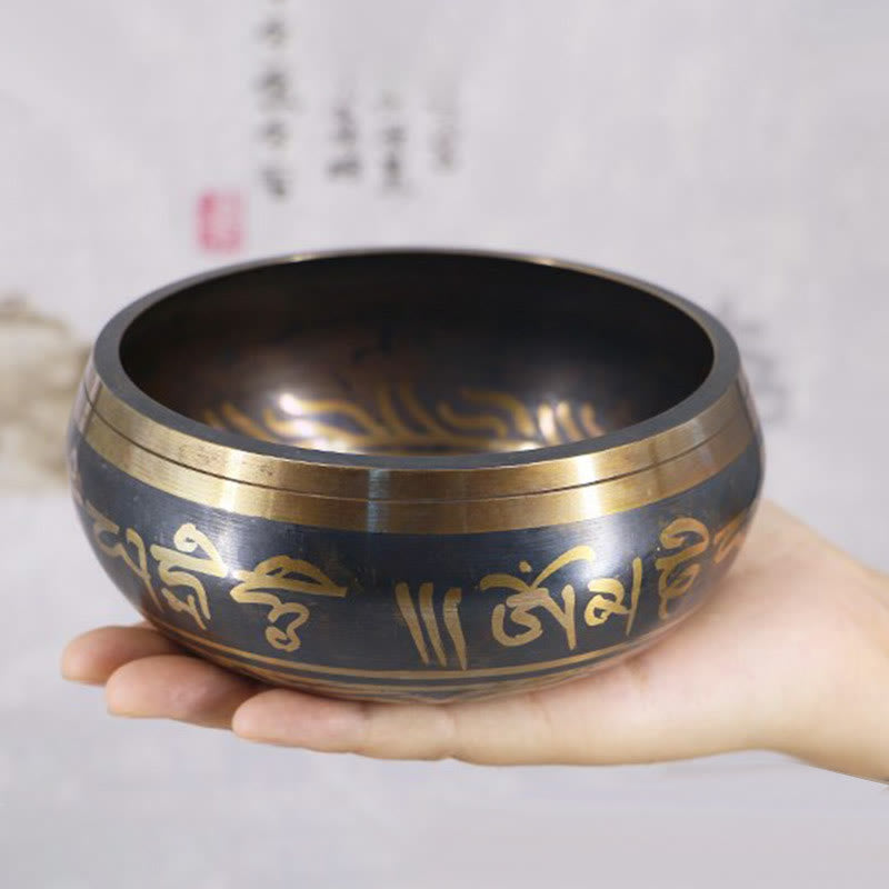 Tibetan Meditation Bowl for and Mindfulness Om Mani Padme Hum Singing Bowl