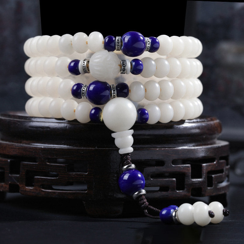 Bodhi Seed Bead Lotus Blessing Charm Bracelet