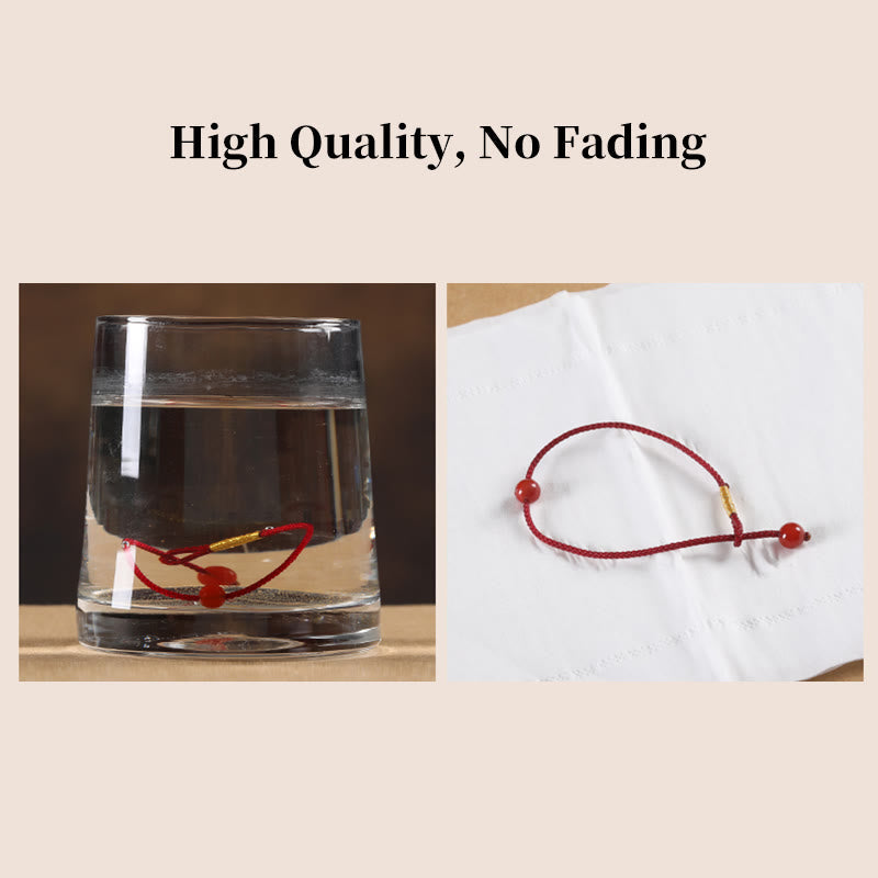 Natural Cinnabar Red Agate Blessing Red String Bracelet