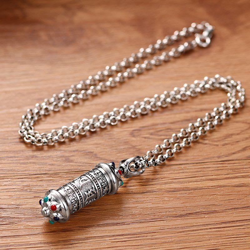 Tibetan Om Mani Padme Hum Focus Necklace Pendant