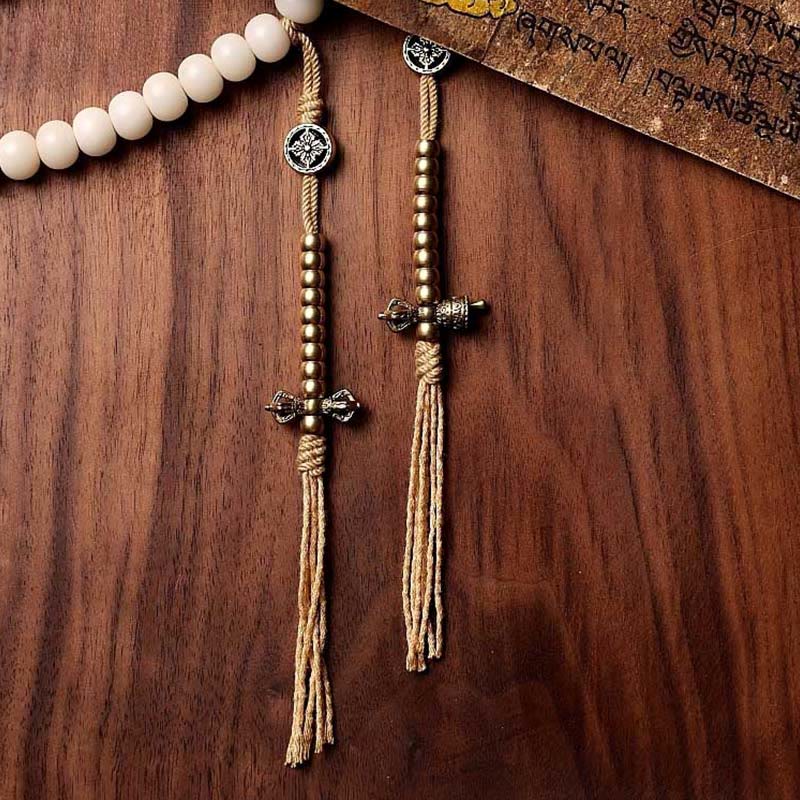 Tibet 108 Mala Beads Bodhi Seed Bagua Vajra Dzi Bead Gray Agate Wealth Bracelet