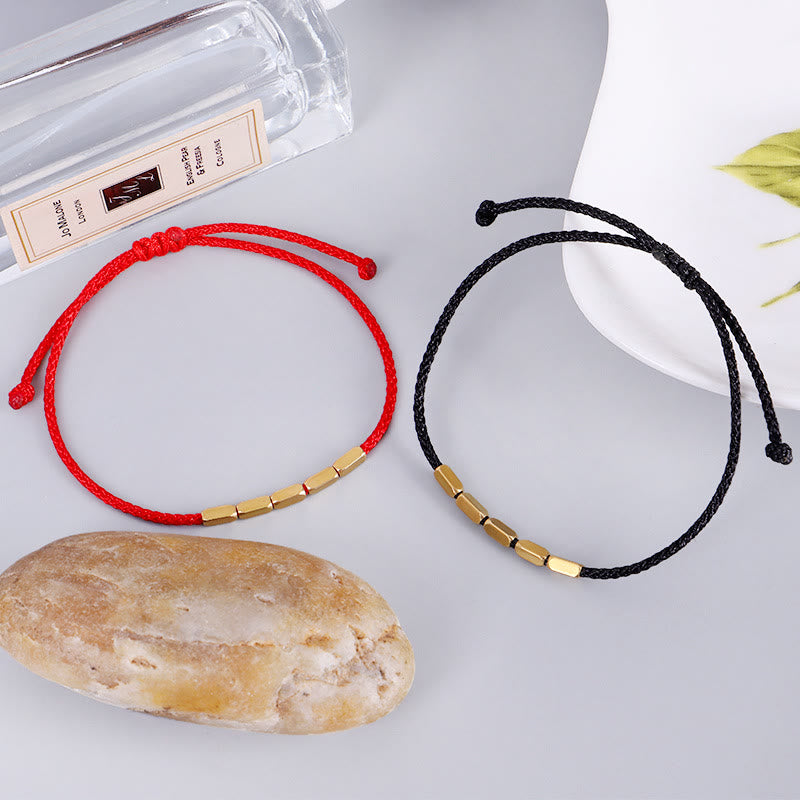 Handcrafted Copper Bead Protection Braided String Bracelet