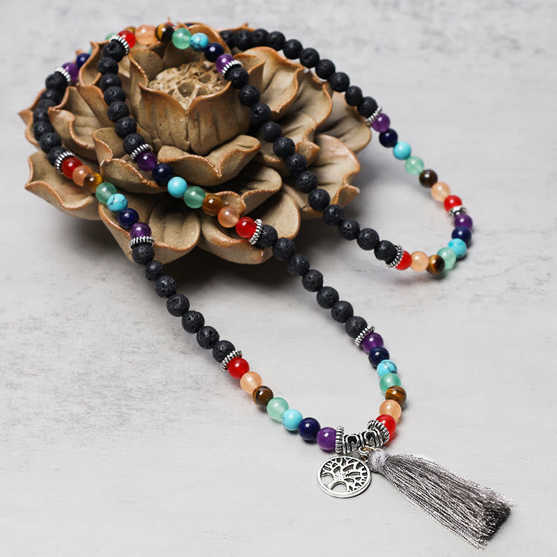 Crystal Mala Prayer Beads 108 Meditation Multilayer Bracelet Necklace