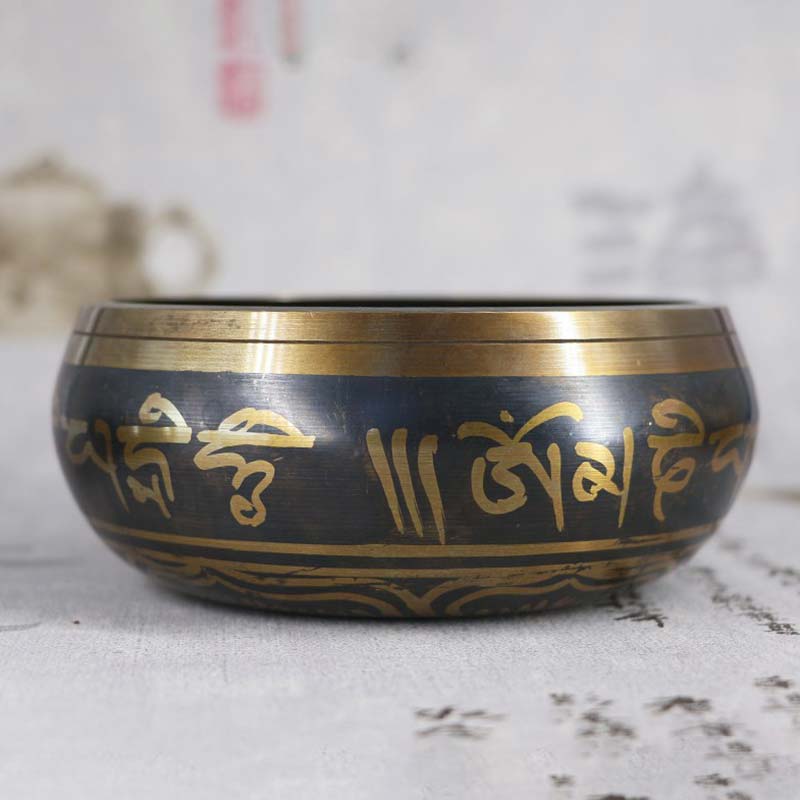 Tibetan Meditation Bowl for and Mindfulness Om Mani Padme Hum Singing Bowl