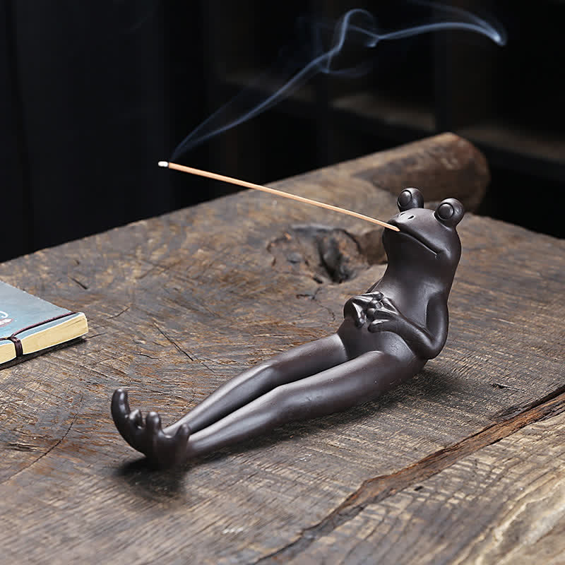 Meditation Frog Ceramic Spiritual Incense Burner