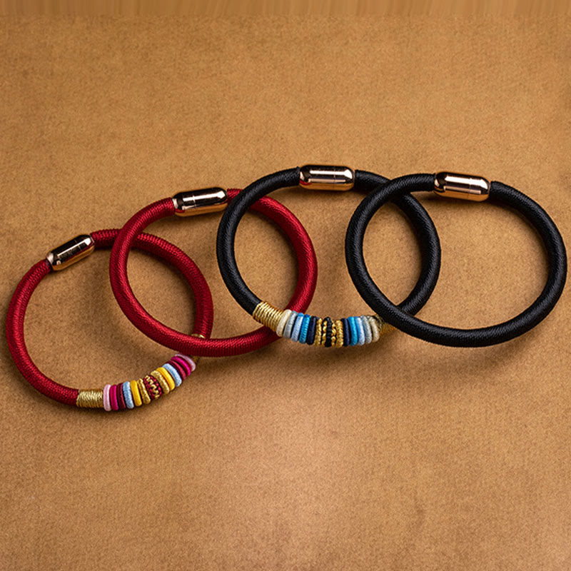 Tibetan Handmade King Kong Knot Protection Magnetic Buckle Braided Bracelet