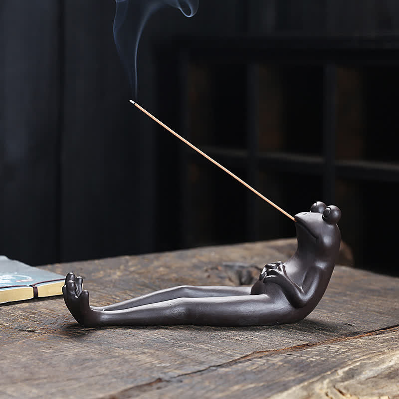 Meditation Frog Ceramic Spiritual Incense Burner