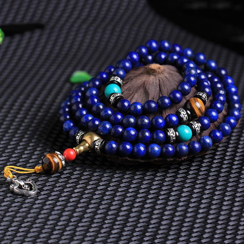108 Beads Lazurite Lapis Lazuli Positive Bracelet Mala
