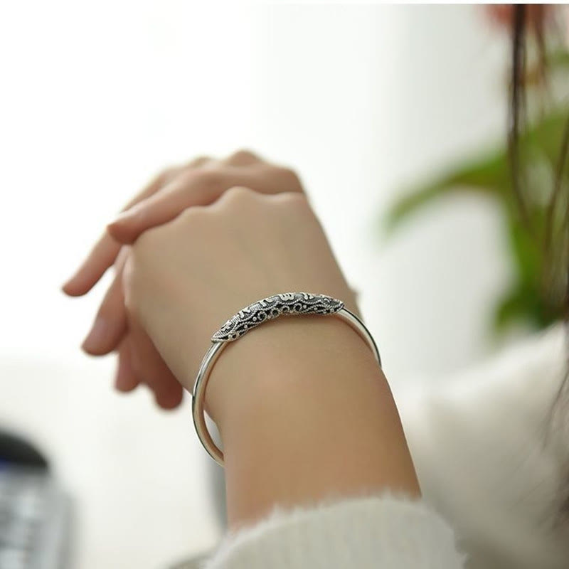 Om Mani Padme Hum Engraved Peace Cuff Bracelet Bangle