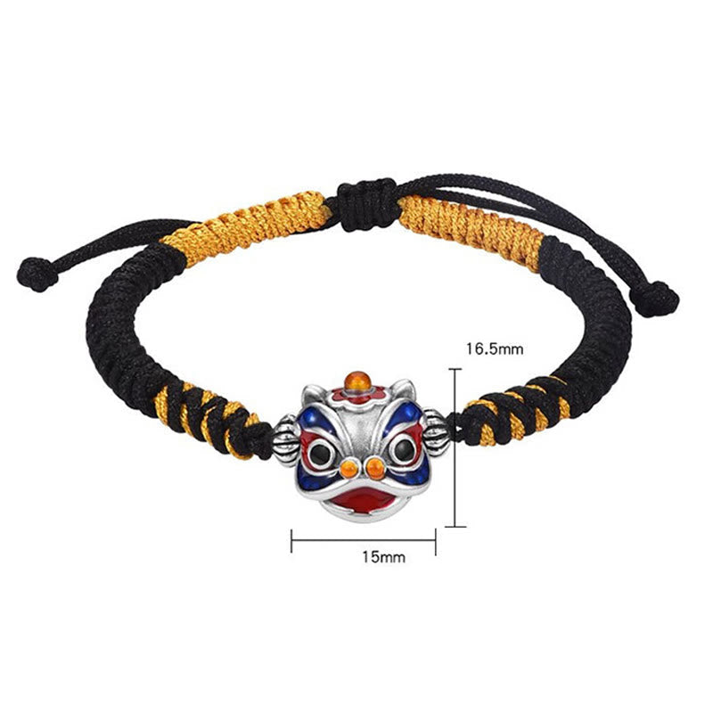 Handmade Dancing Lion Luck Braided String Bracelet