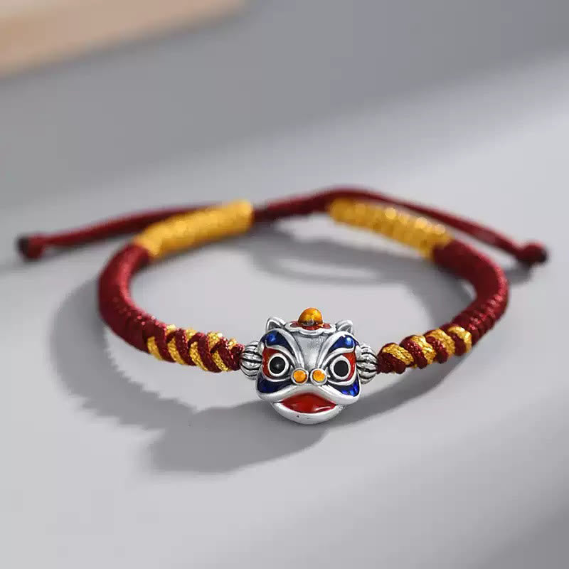 Handmade Dancing Lion Luck Braided String Bracelet