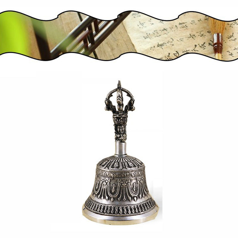 Tibetan Meditation Bell and Vajra Dorje Copper Decoration Set