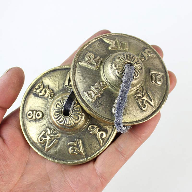 Tibetan Tingsha Bell Six True Words Dragon Copper Balance Decoration With Bag