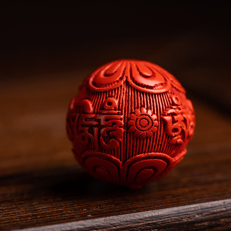 Tibet Om Mani Padme Hum PiXiu Copper Coin Small Leaf Red Sandalwood Cinnabar Protection Key Chain
