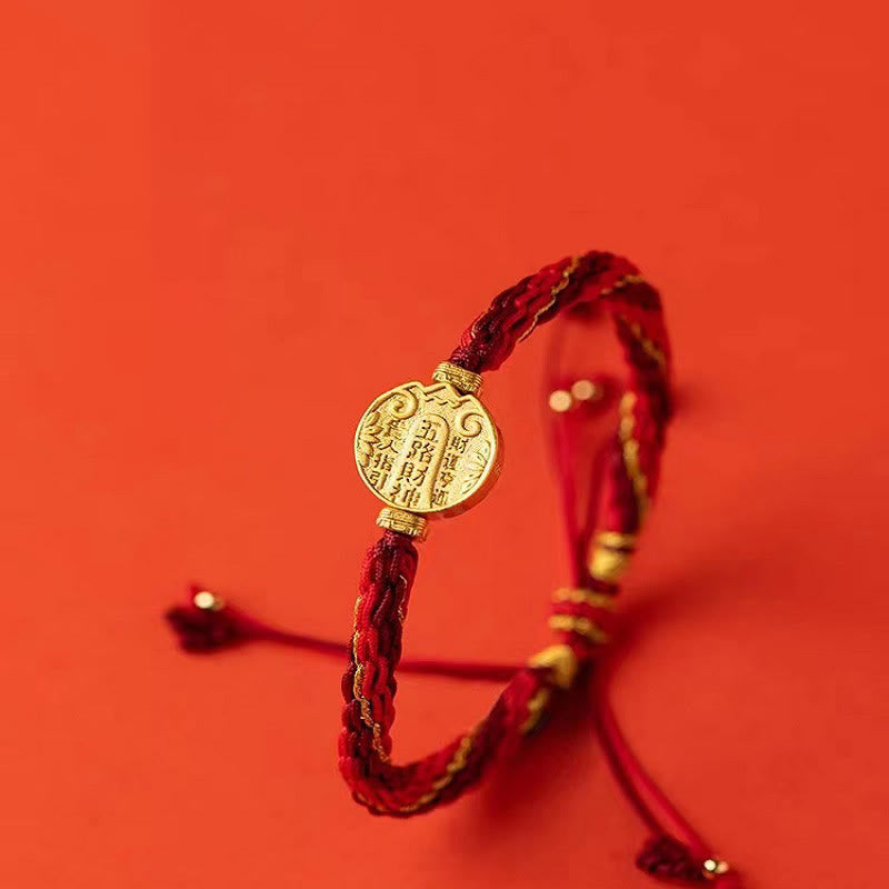 Five Directions Gods of Wealth Handmade Reincarnation Knot Protection String Braid Bracelet