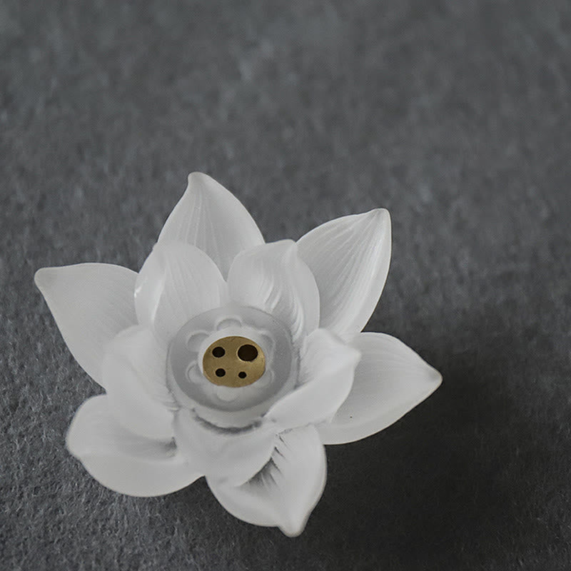 Mini Lotus Liuli Crystal Meditation Stick Incense Burner
