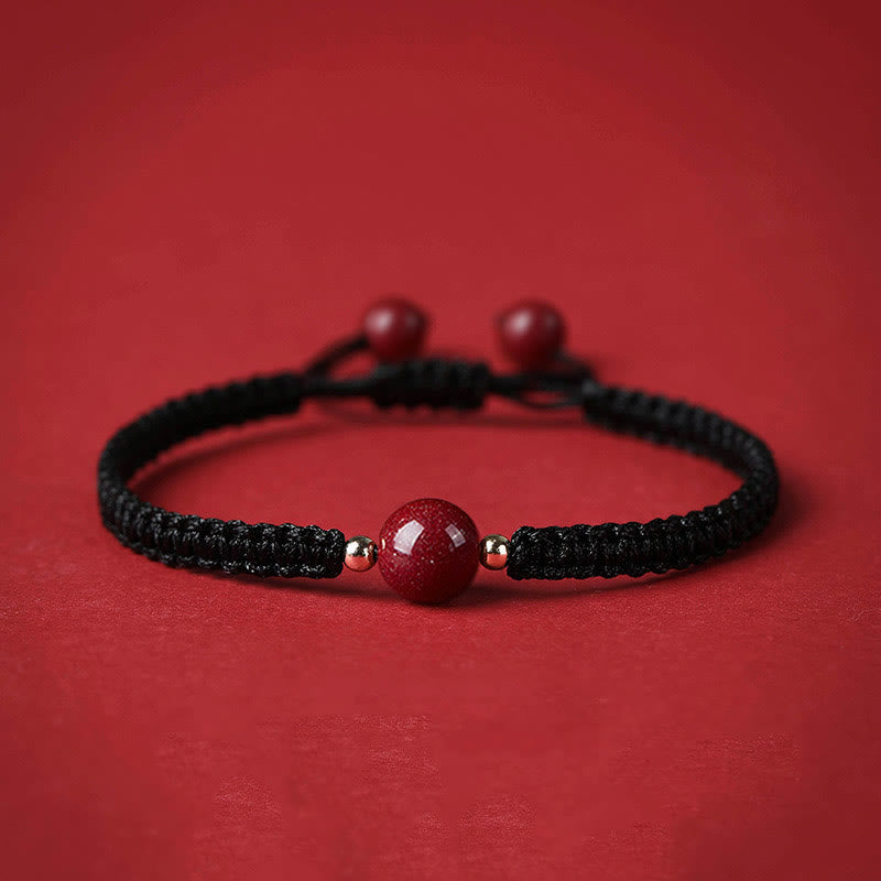 Lucky Cinnabar Bead Blessing Red String Bracelet