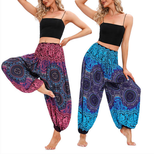 Casual Loose Compass Pattern Harem Trousers Women's Yoga Pants