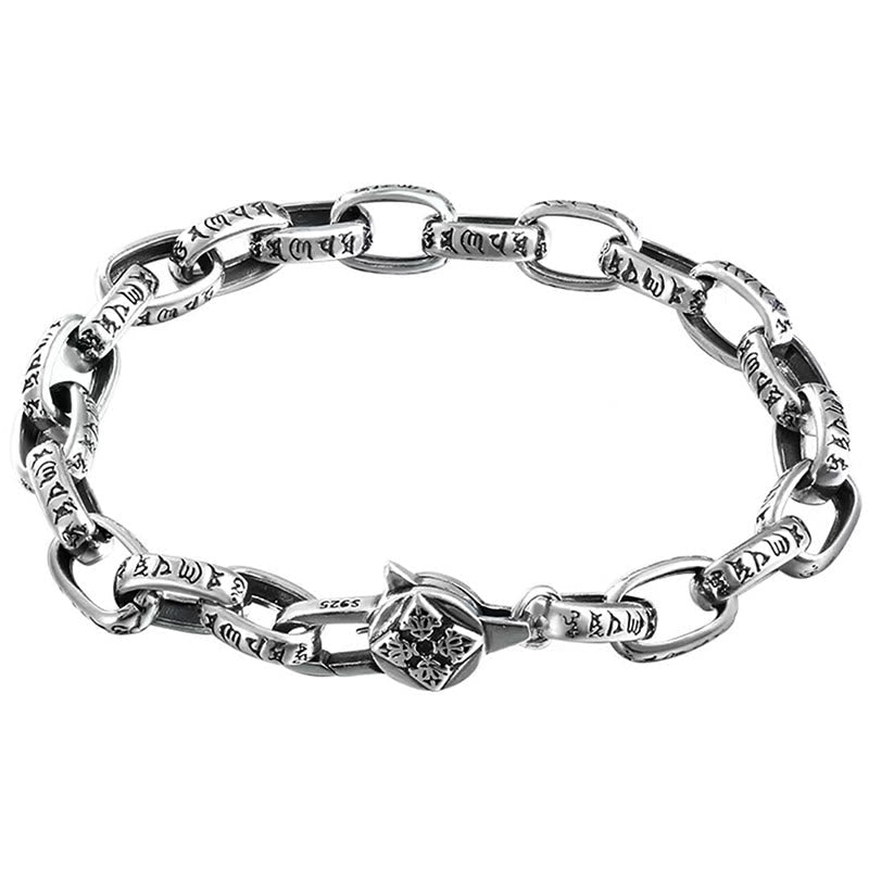 Om Mani Padme Hum Double Dorje Copper Engraved Wisdom Bracelet