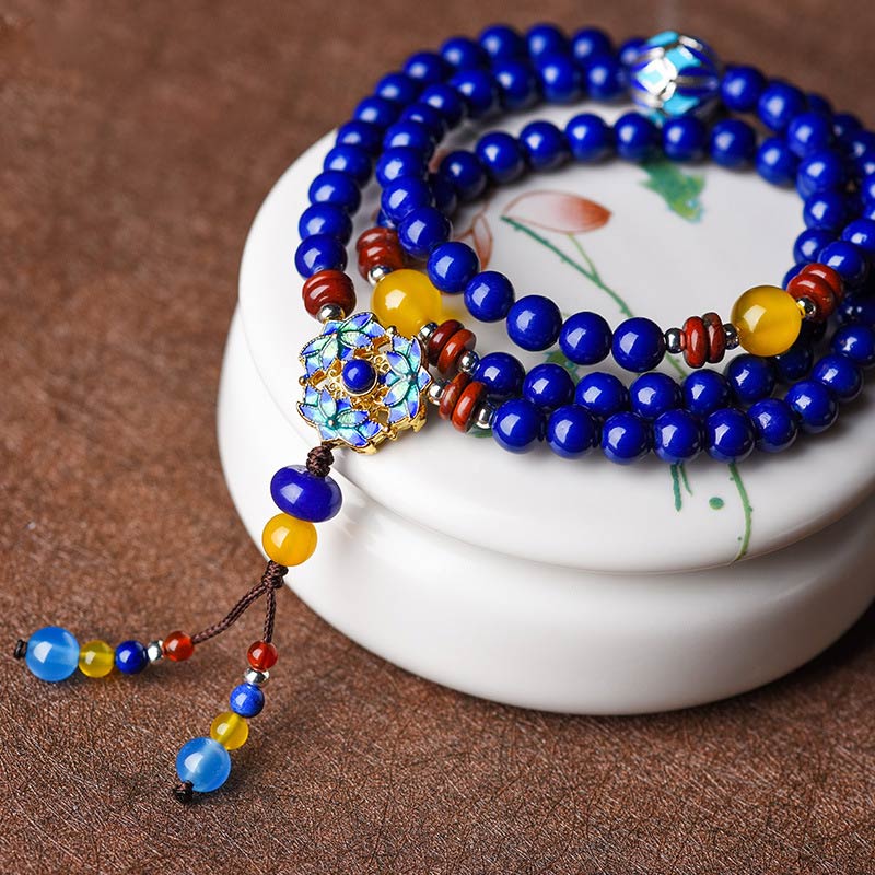 Lazurite Lapis Lazuli Yellow Agate Positive Bracelet
