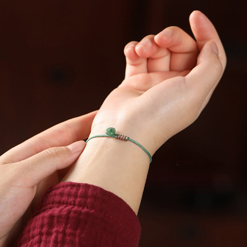 Tibetan Handmade Green Aventurine Luck Protection Braided Rope Bracelet