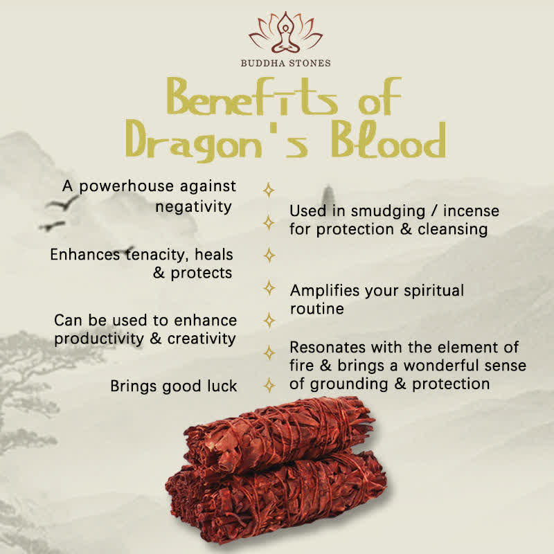 Dragon's Blood Sage Smudge Stick for Home Negative Energy Cleansing Incense Meditation Rituals
