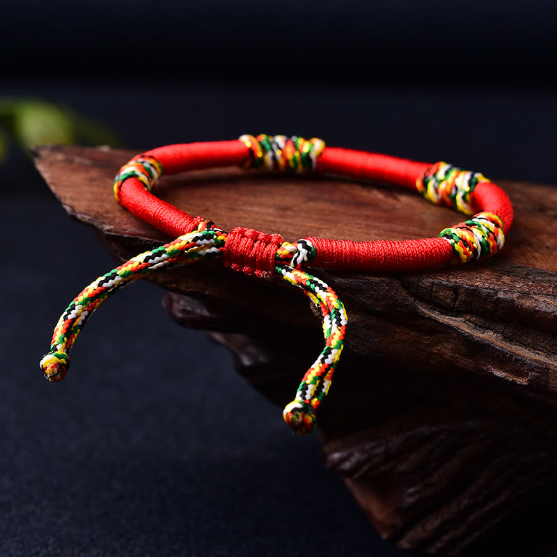 Tibetan Handmade Colorful King Kong Knot Lucky Protection Braid String Bracelet