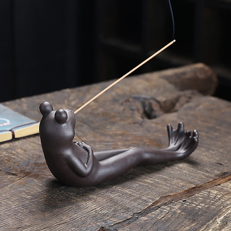 Meditation Frog Ceramic Spiritual Incense Burner