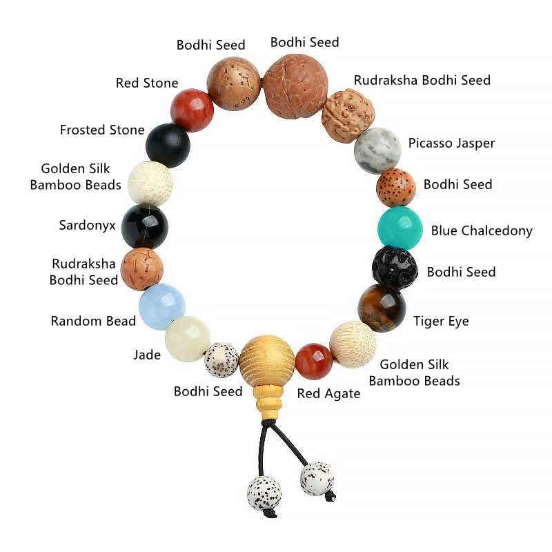 Bodhi Seed Agate Wisdom Harmony Wrist Mala Bracelet