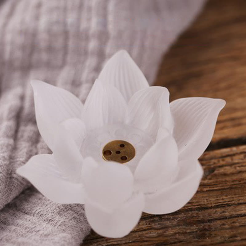 Mini Lotus Liuli Crystal Meditation Stick Incense Burner