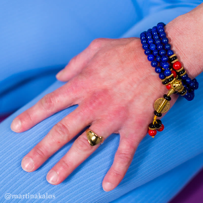 Tibetan Mala Lapis Lazuli Lazurite Positive Bracelet