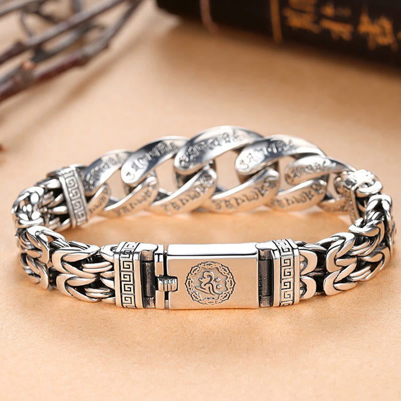 Om Mani Padme Hum Engraved Peace Purity Bracelet