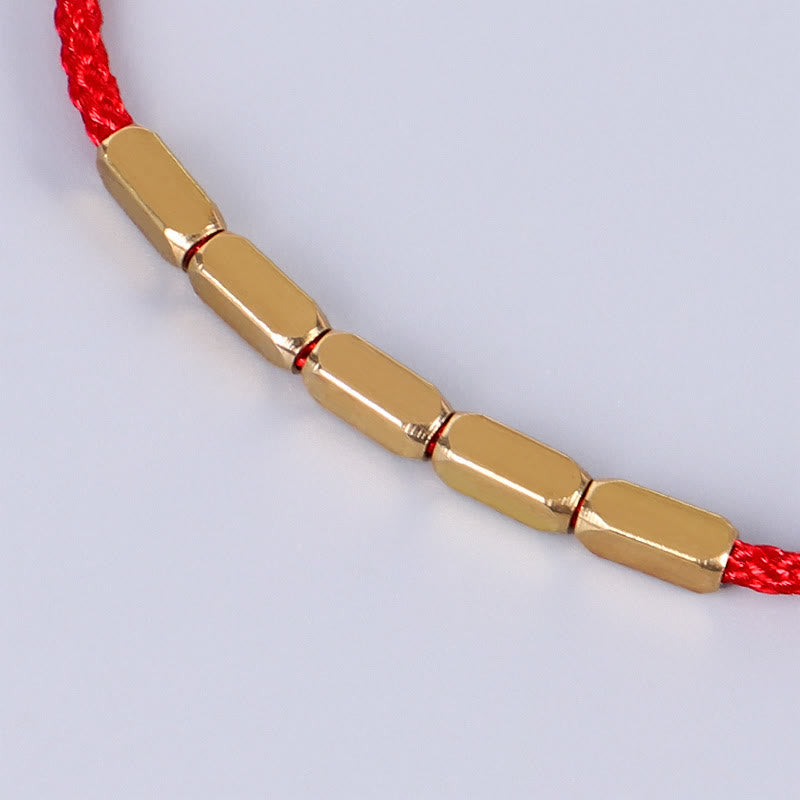 Handcrafted Copper Bead Protection Braided String Bracelet