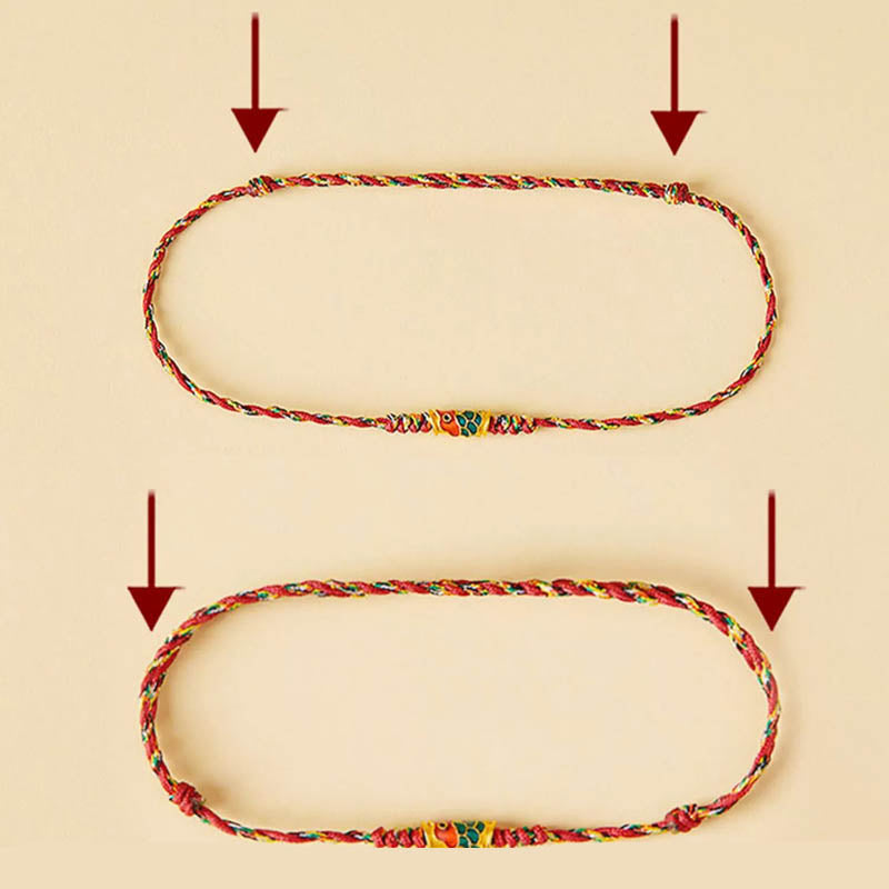 Handcrafted Koi Fish Wealth Prosperity Braided Rope Bracelet