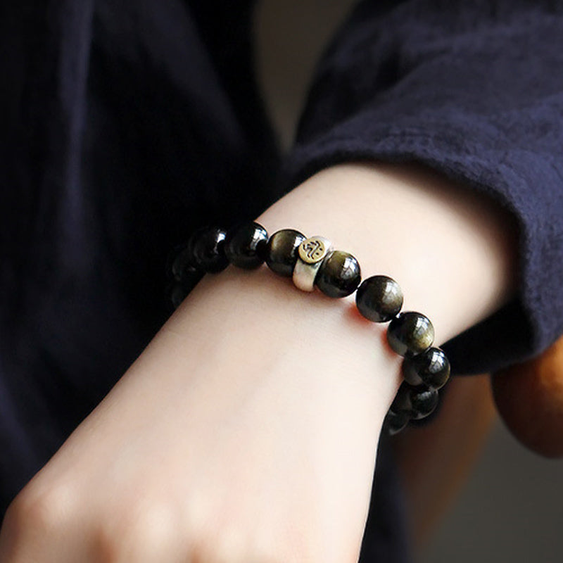 Chinese Zodiac Obsidian Purification Bracelet