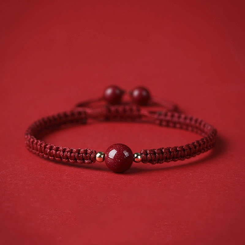 Lucky Cinnabar Bead Blessing Red String Bracelet