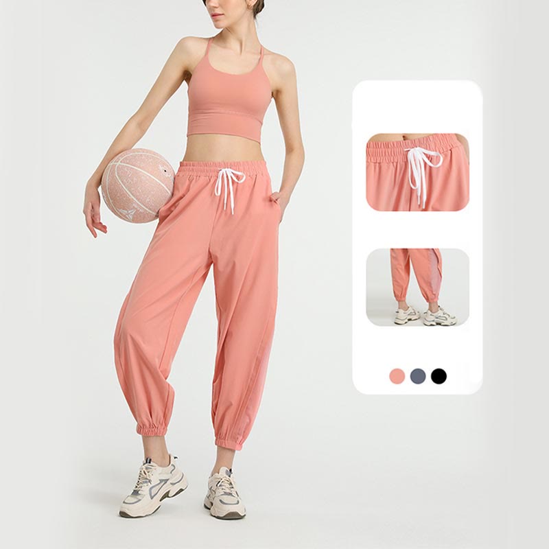 High Waist Loose Fitness Yoga Sports Track Pants With Pockets
