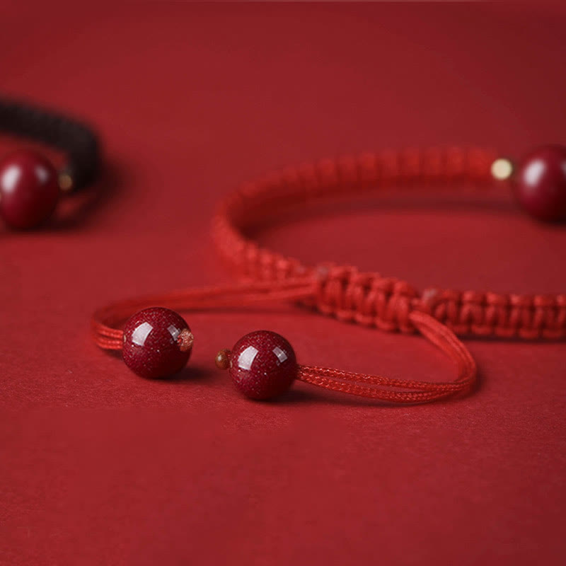 Lucky Cinnabar Bead Blessing Red String Bracelet