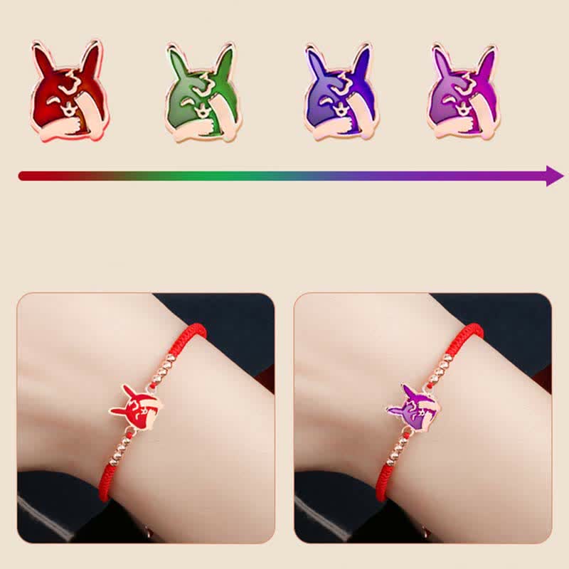 925 Sterling Silver Chinese Zodiac Luck Faith Discolor Red String Bracelet