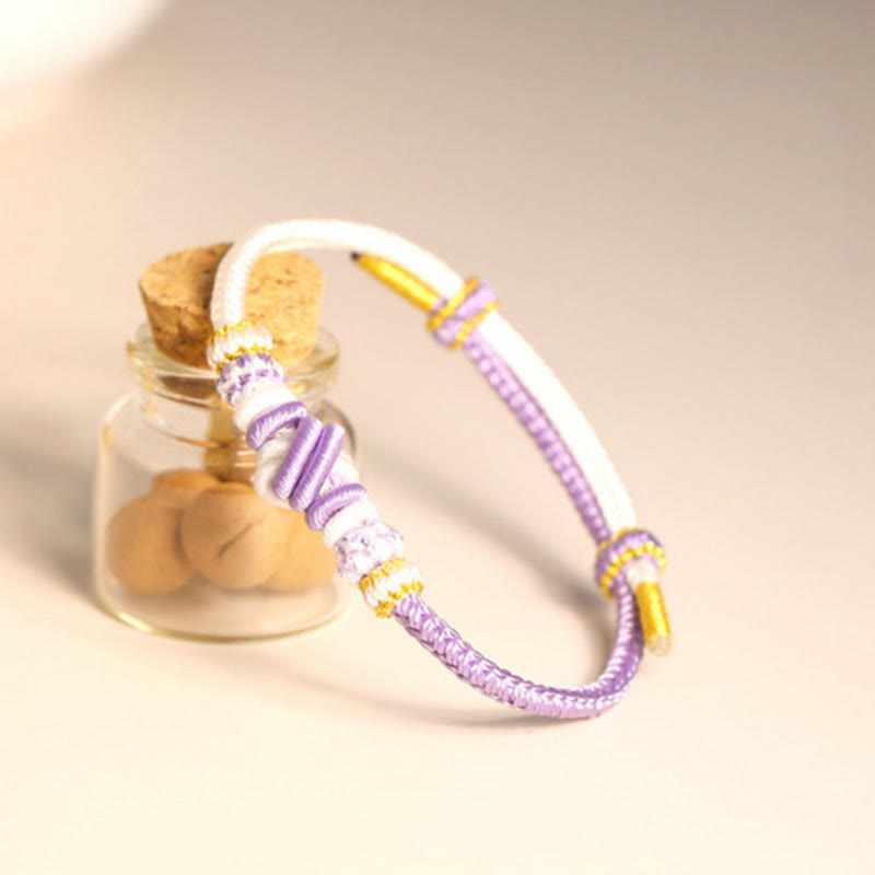 Two-Color Rope Handcrafted Eight Thread Peace Knot Luck Connection Bracelet