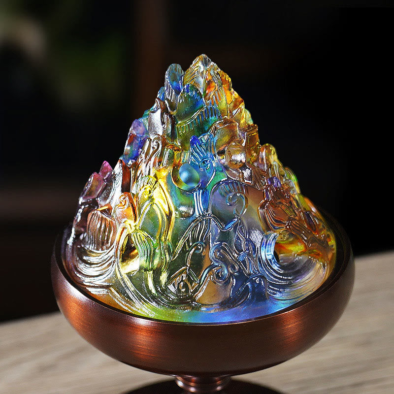 Liuli Crystal Mountain Meditation Incense Burner
