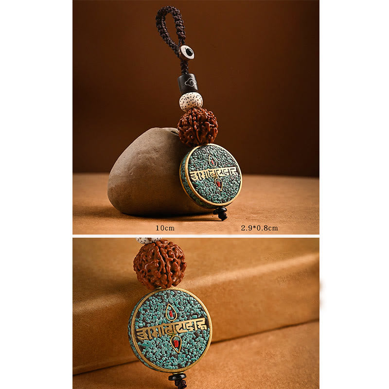 Tibetan Om Mani Padme Hum Bodhi Seed Peace Key Chain
