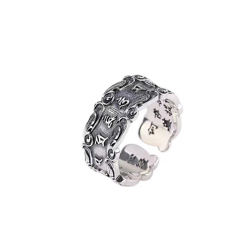 Tibetan Om Mani Padme Hum Design Peace Adjustable Ring