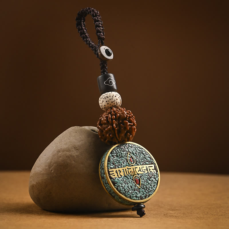 Tibetan Om Mani Padme Hum Bodhi Seed Peace Key Chain