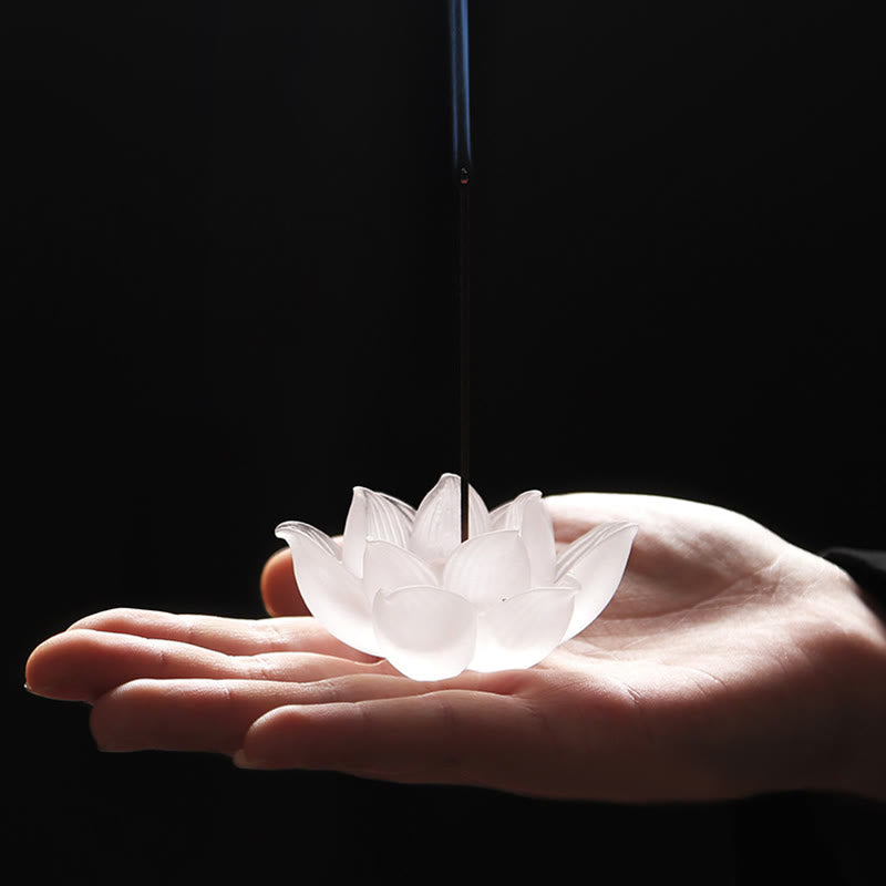 Mini Lotus Liuli Crystal Meditation Stick Incense Burner