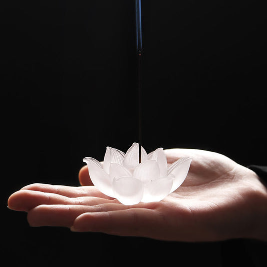 Mini Lotus Liuli Crystal Meditation Stick Incense Burner