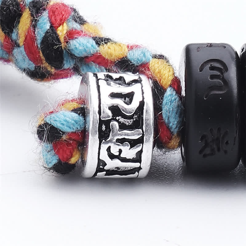Tibetan Coconut Shell Beads Engraved Om Mani Padme Hum Mantra Happiness Bracelet