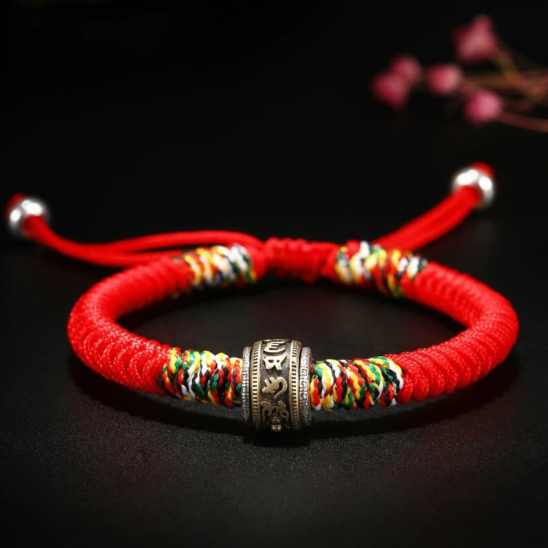 925 Sterling Silver Om Mani Padme Hum King Kong Knot Faith Bracelet