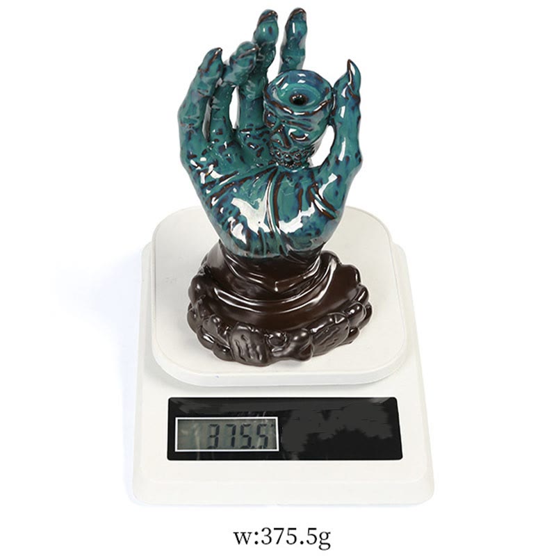 Halloween Ghost Hand Skull Head Ceramic Peace Incense Burner Decoration