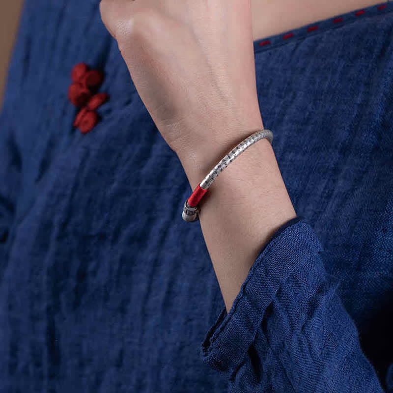 Tibet Om Mani Padme Hum Luck Red String Bracelet Bangle
